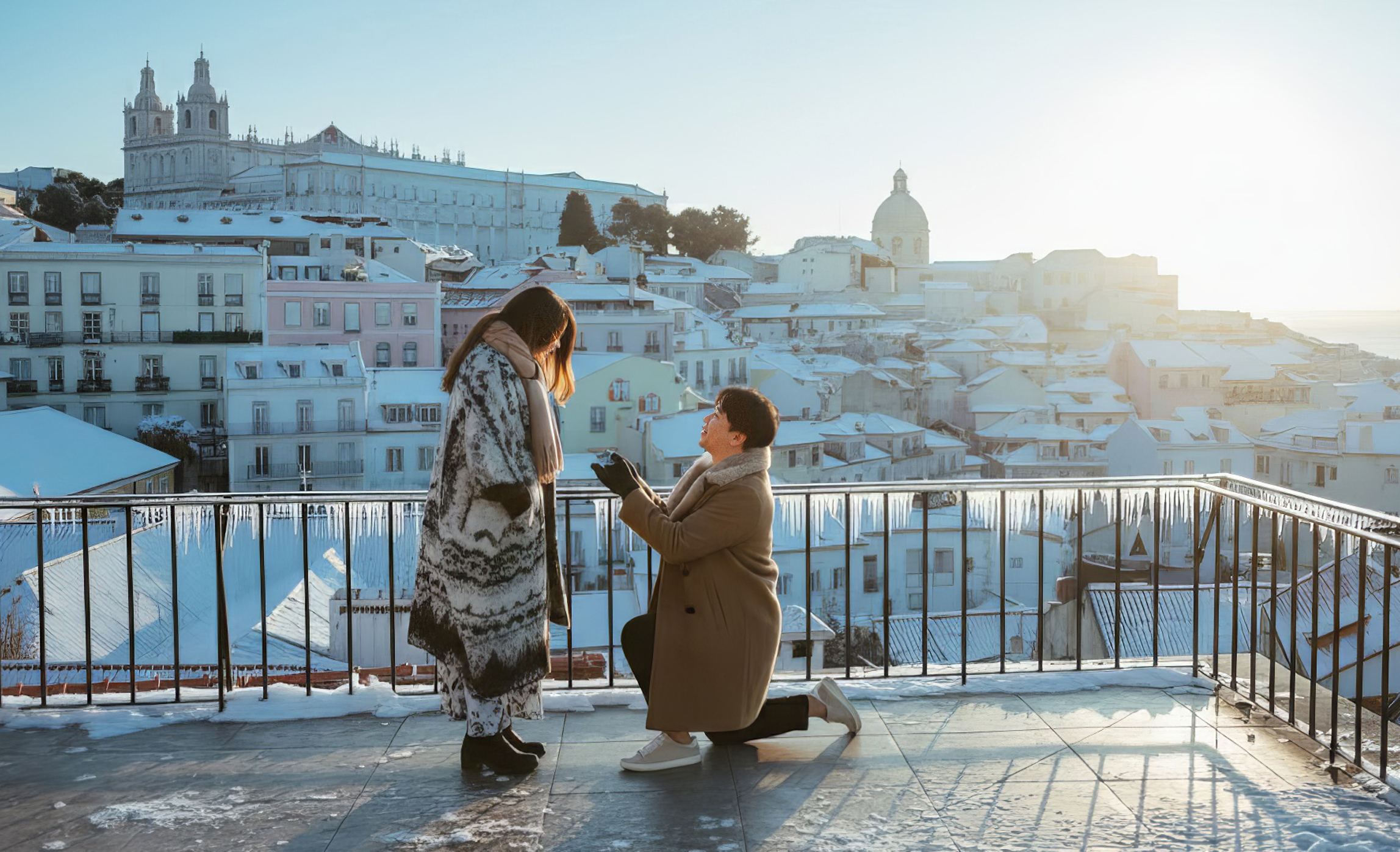 Title photo for article: Lisbon Photoshoot in Winter: Soft Light, Empty Streets, What to Wear