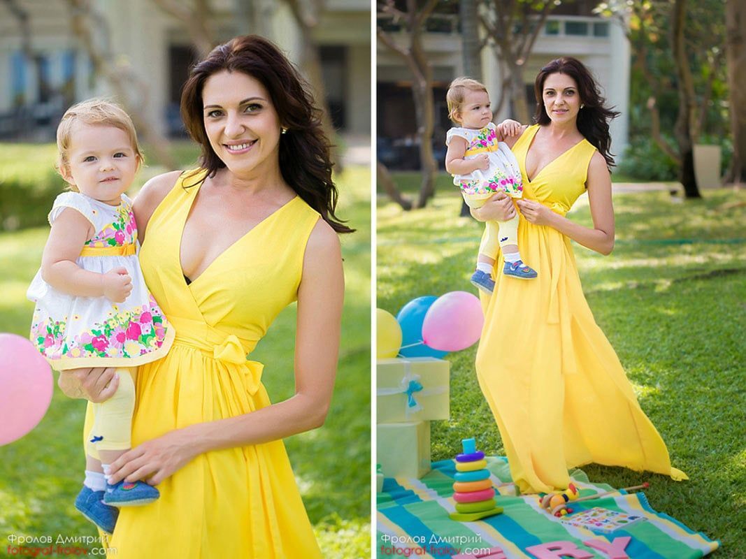 Mom and daughter diptych photo - during elegant birthday celebration