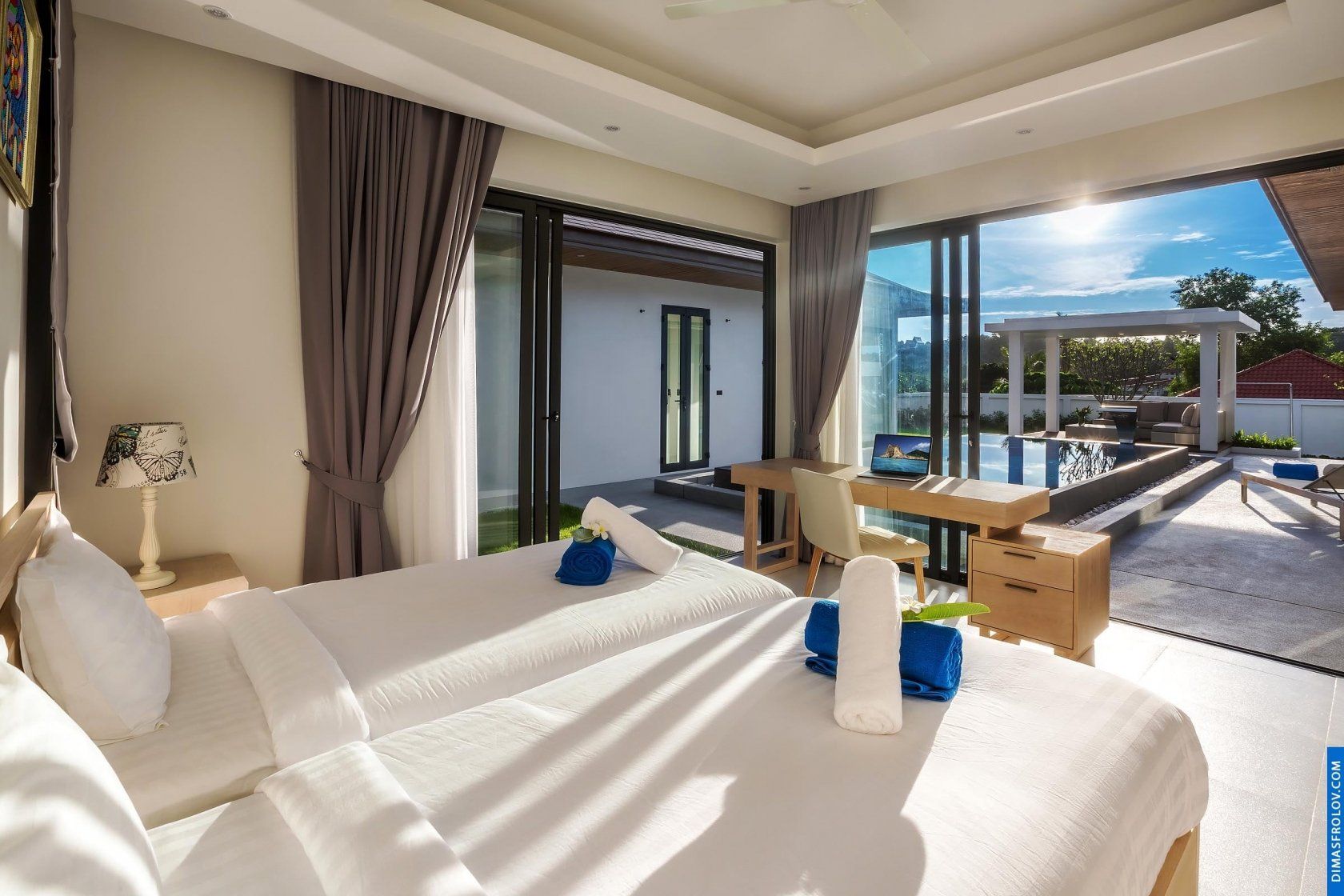 Luxurious bedroom interior: canopy bed and elegant furnishings in a stylish suite