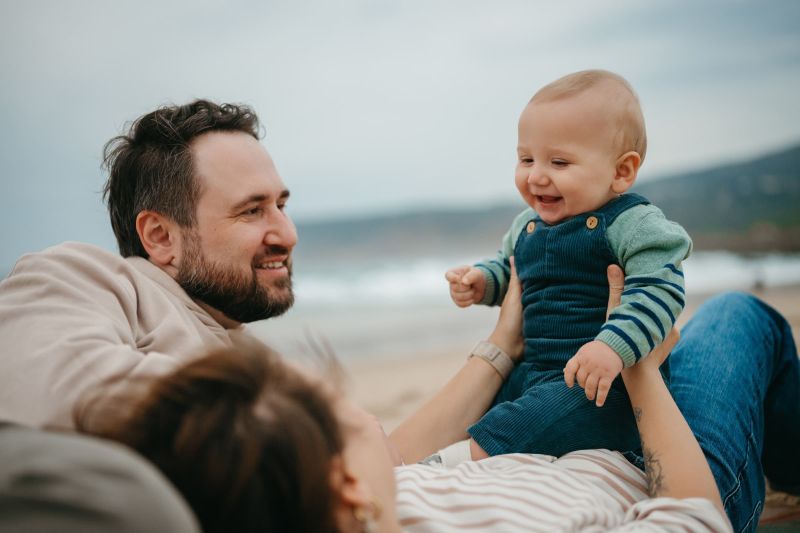 Olga, Andrey & baby boy Timofey: A Family Photoshoot at Guincho Beach. Full family photo shoots